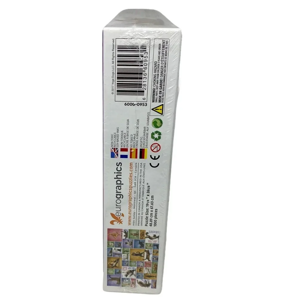 Yoga Cat‎ Puzzle Eurographics 1000 Pc Jigsaw Sealed Warrior Pose White Elephant